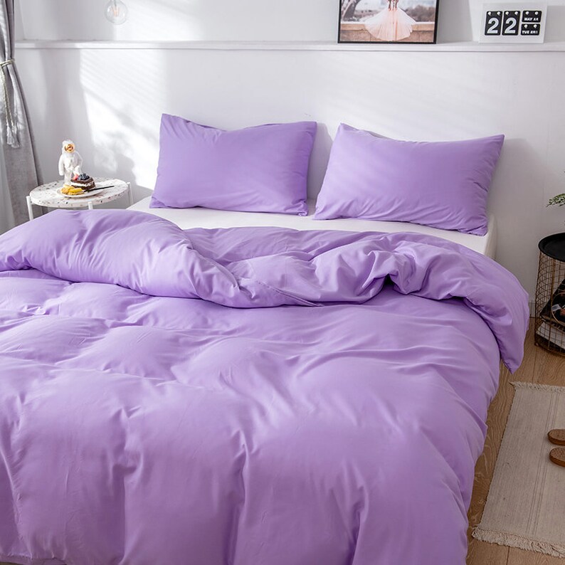 Lavender Duvet Cover 3 Piece Setultra Soft Double Brushed Etsy