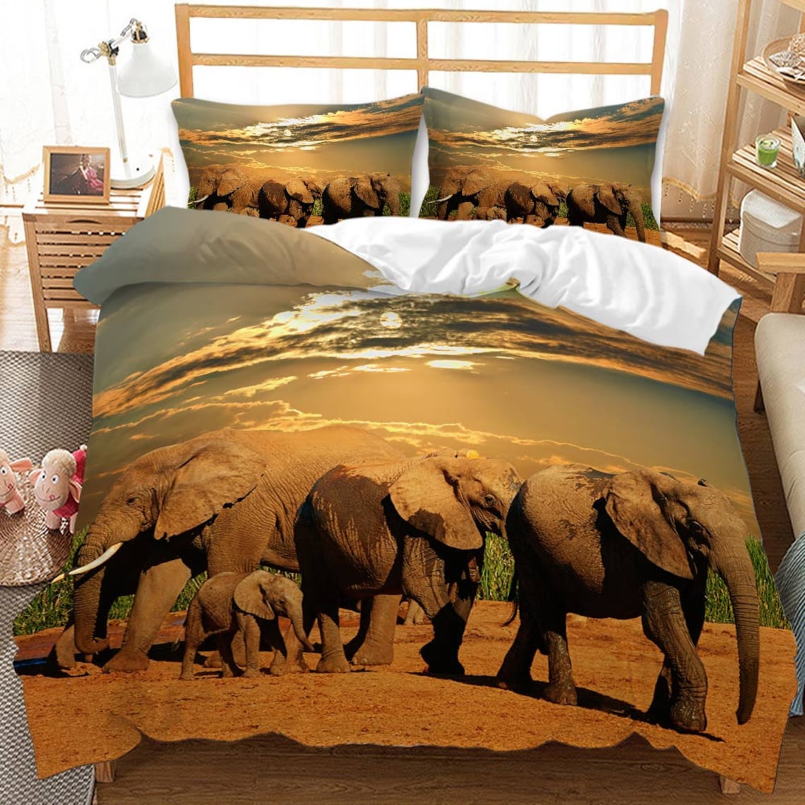 3D Elephant Duvet Cover Set Queen Bedding Sets Soft Microfiber Etsy