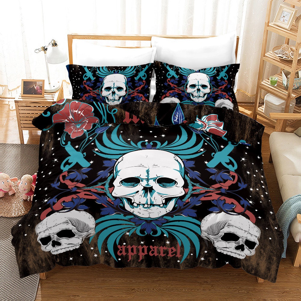 Discover Skull Skeleton Duvet Cover Set King 3D Printed Bedding Set