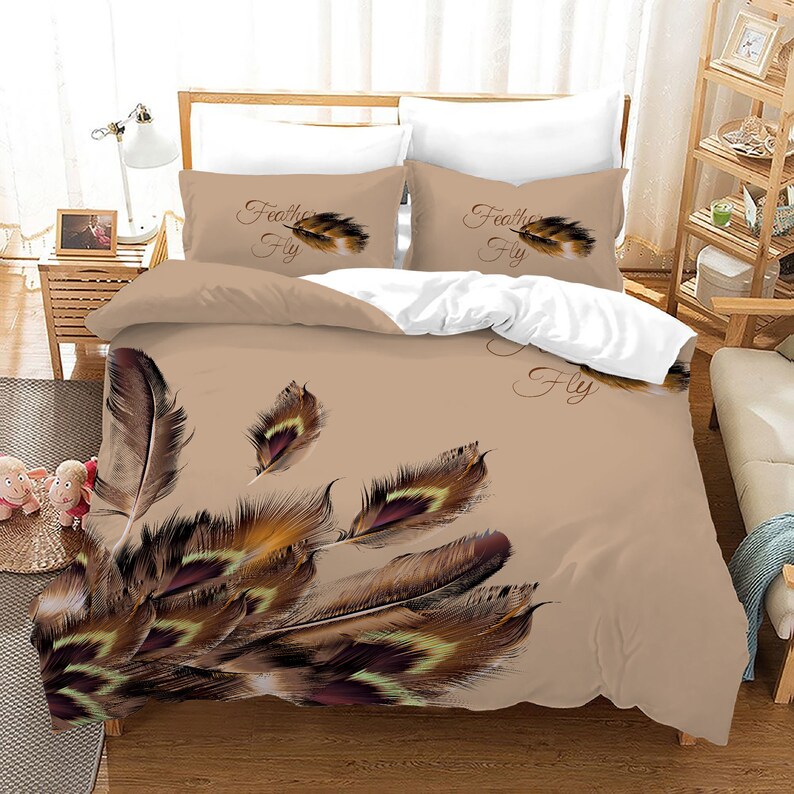 Peacock Duvet Cover Set Peacock Displaying Elongated Majestic Etsy