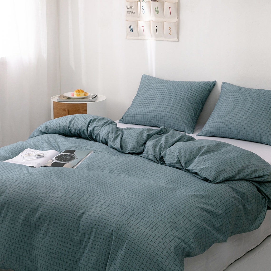 Duvet Cover Queen Size With Zipper Closure & Corner Ties 3 Etsy