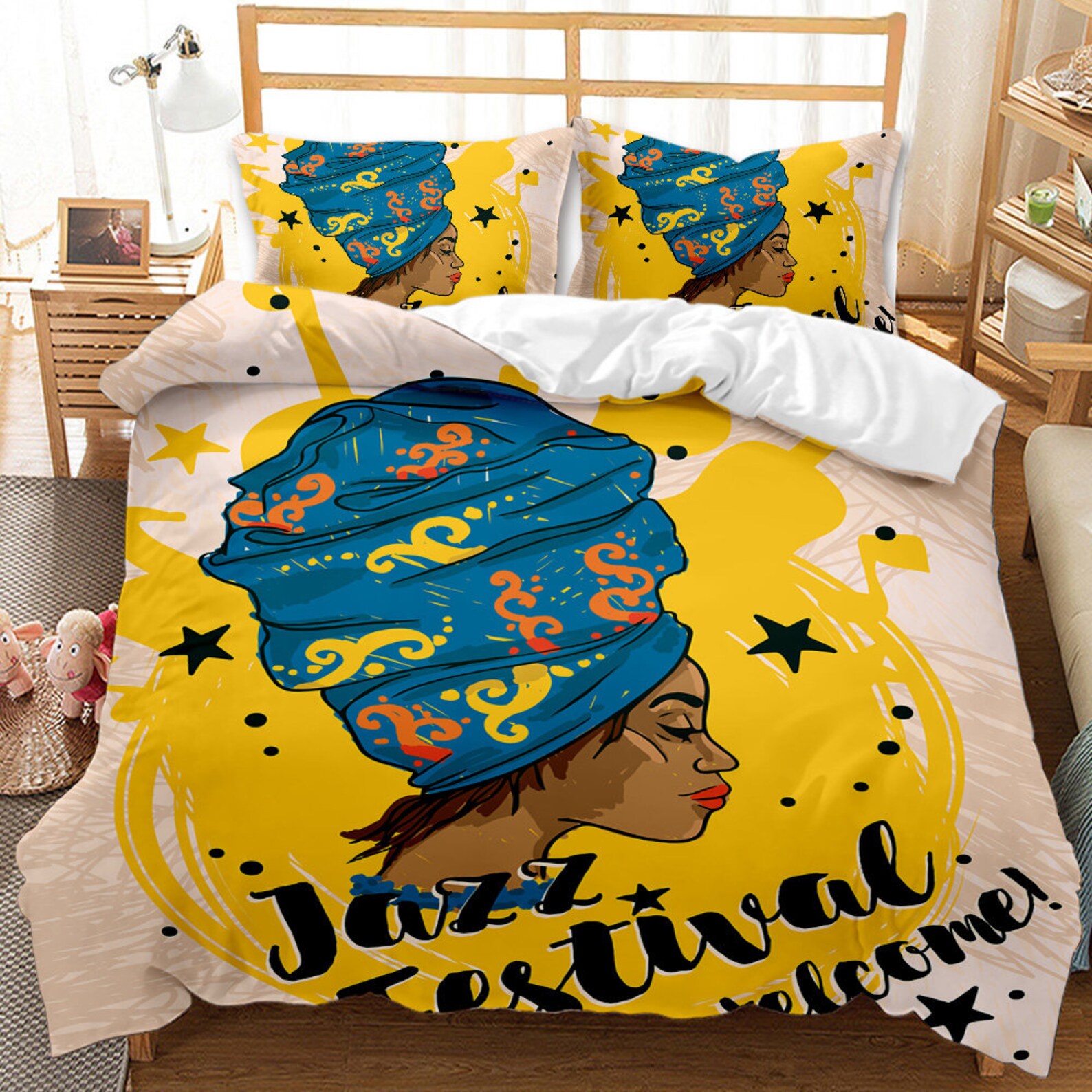 Black Art African American Woman Bedding Set King Size Ethnic Etsy