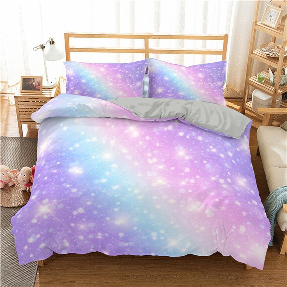 Glitter Rainbow Duvet Cover Set for 