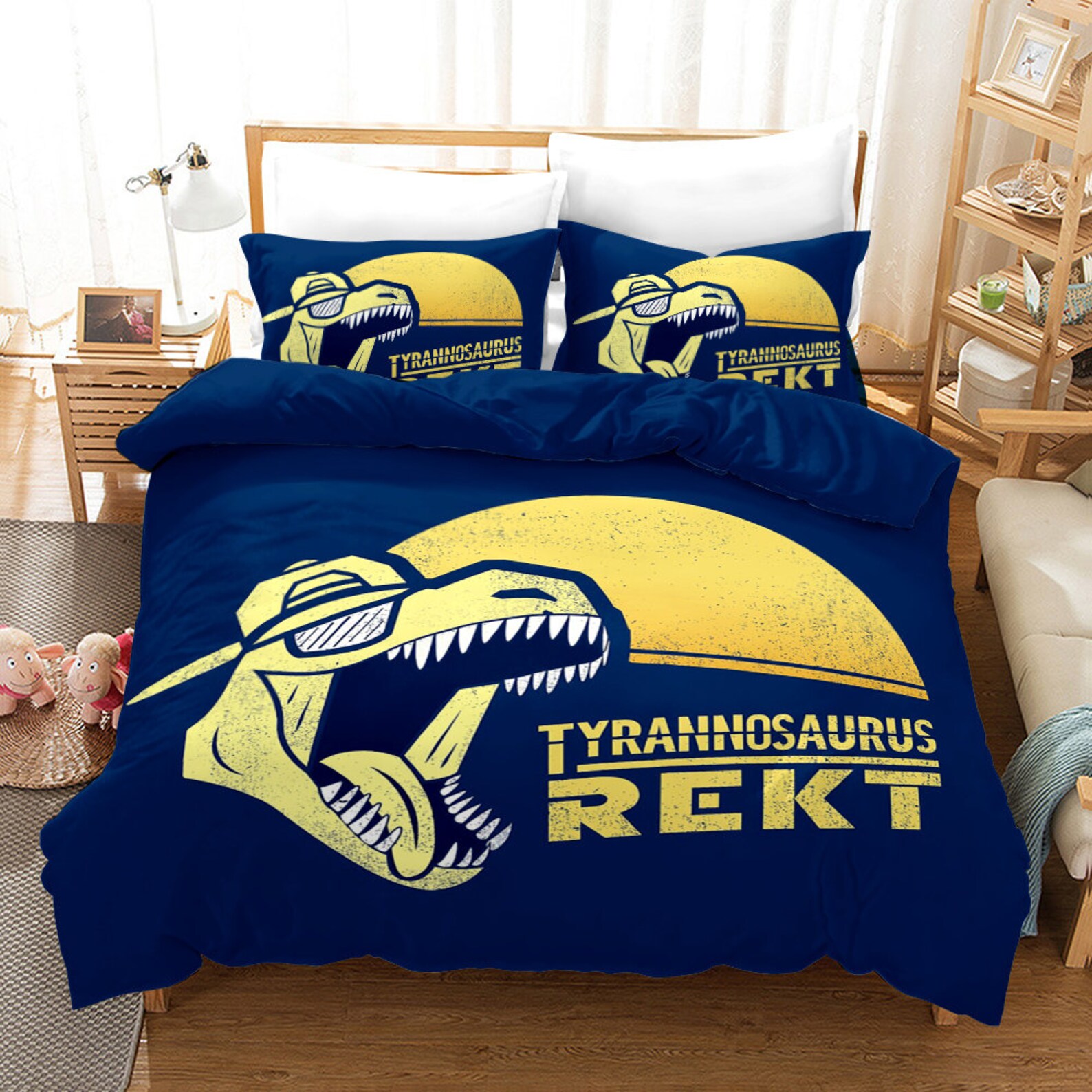 Dinosaur Bedding Set Jurassic Park Bed Set Age Trex Raptors Etsy
