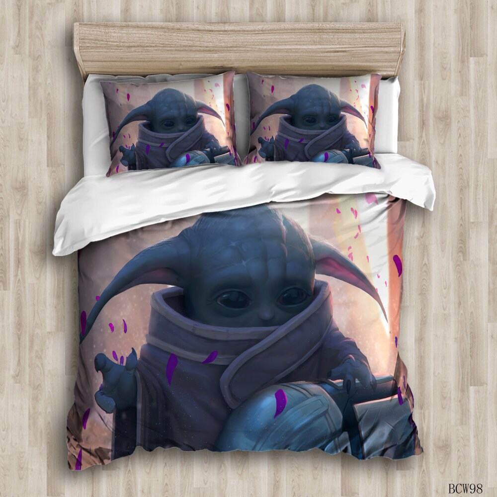 3D Starwars Bedding Set King Size 3 Pieces Baby Yoda Etsy UK
