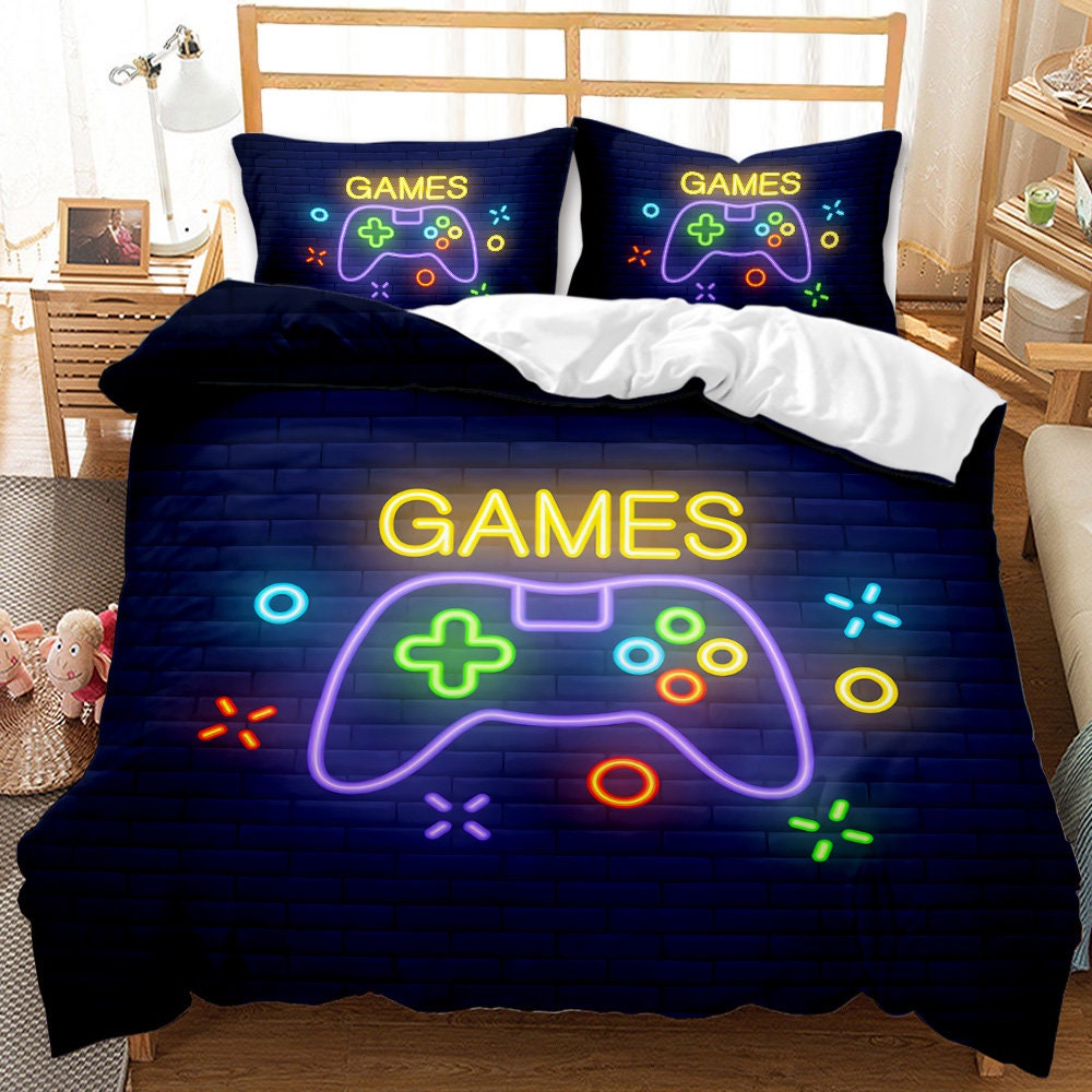 Boys Game Duvet Cover Set Video Game Gamepad Bedding Set for | Etsy