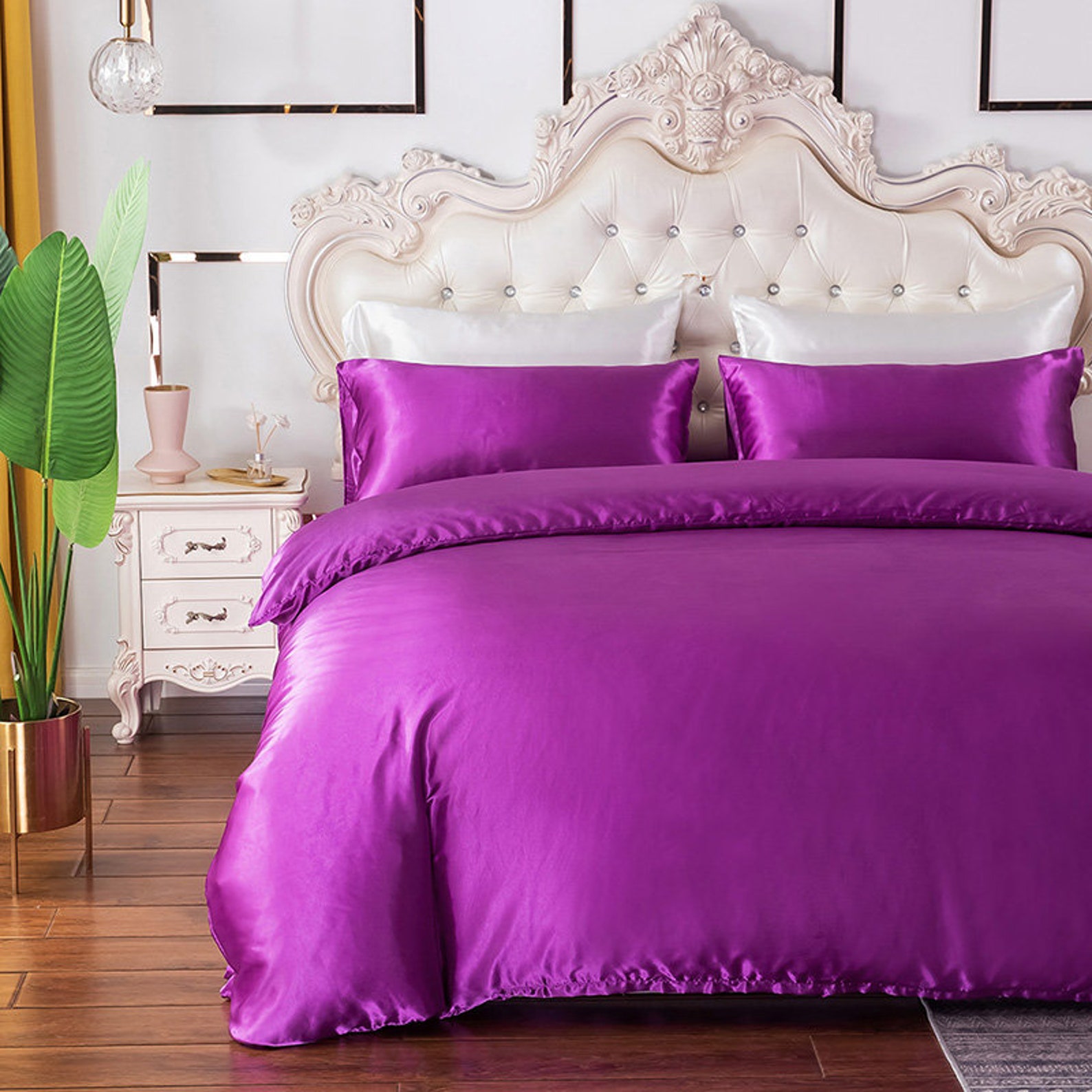 Duvet Cover Set King Size Silk Duvet Cover Soft Silky Satin Etsy