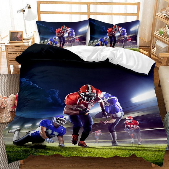 England Rugby Blue Football Duvet Cover Set for Single Bed 