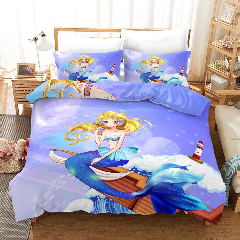 mermaid cat comforter