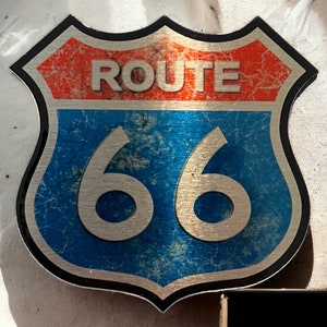 Route 66 Badge / Car Decal / Fits Yeti Coolers / Fits Jeep Wrangler - Route 66 - Road trip Better than a bumper sticker