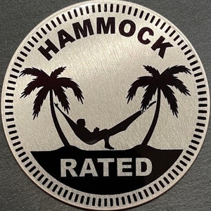 Hammock Rated Metal Badge Fits Jeep Wrangler - includes 3M adhesive - Vehicle Decal - better than a bumper sticker