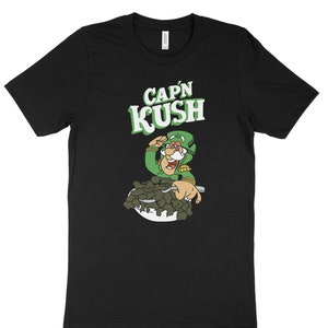 Cap'n Kush T-shirt, presentidéer för cannabis, presentidéer för marijuana bild 1