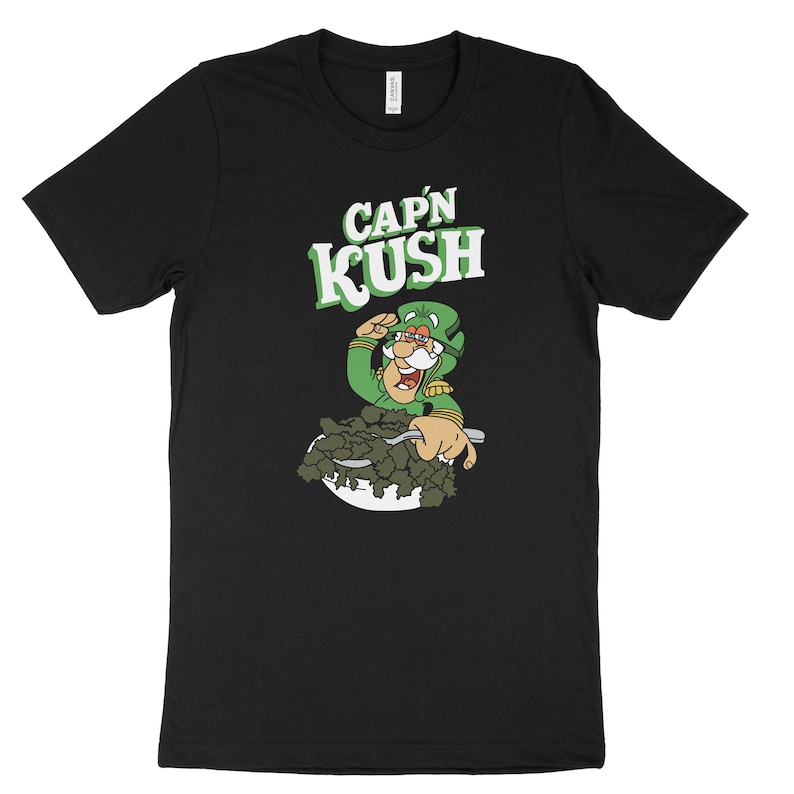 Cap'n Kush T-shirt, presentidéer för cannabis, presentidéer för marijuana bild 1