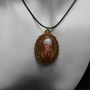 Victorian Human Tooth Pendant Necklace- Wood
