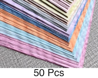 50 Pc Hand Dyed Multicolored Paper, Tea Dyed Colored Paper, Junk Journal Supplies, Scapbooking, Mixed Media Art Supplies, Journal Ephemera