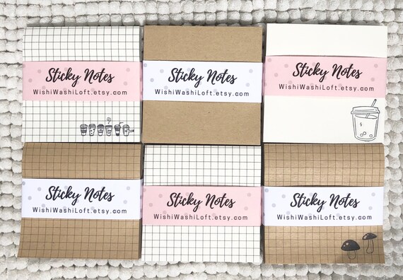 Kraft Or White Sticky Note Grid Sticky Note Memo Pad Etsy Kraft Or White Sticky Note Grid Sticky Note Memo Pad Etsy