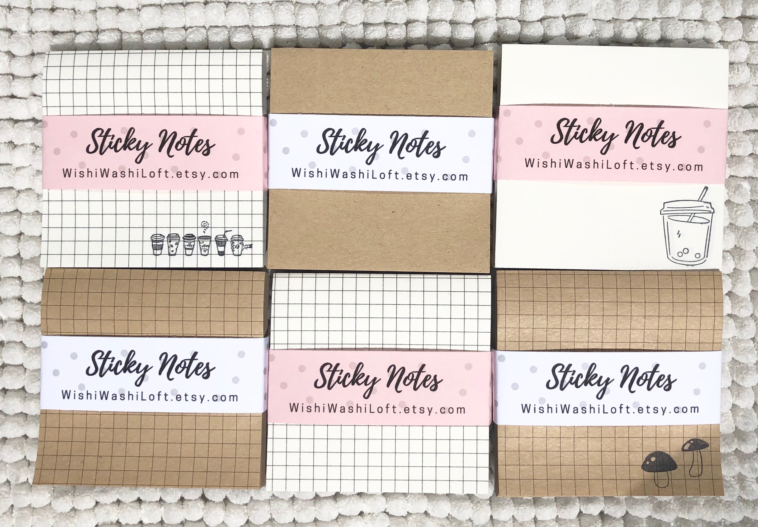 Kraft Or White Sticky Note Grid Sticky Note Memo Pad Etsy Kraft Or White Sticky Note Grid Sticky Note Memo Pad Etsy