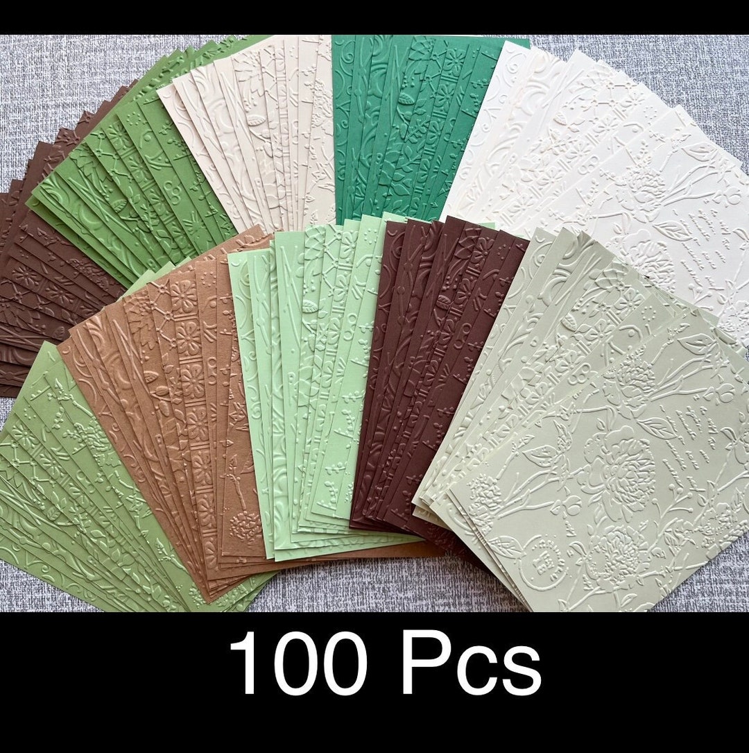 100 Pcs, Embossed Cardstock, Neutral Shades Card Toppers, Earth Tones