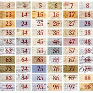 Mini Number Booklet, 100 Pages, Junk Journal Supplies, Scrapbook Supplies, Assorted Paper, Junk Journal Ephemera (WSS-117-029)