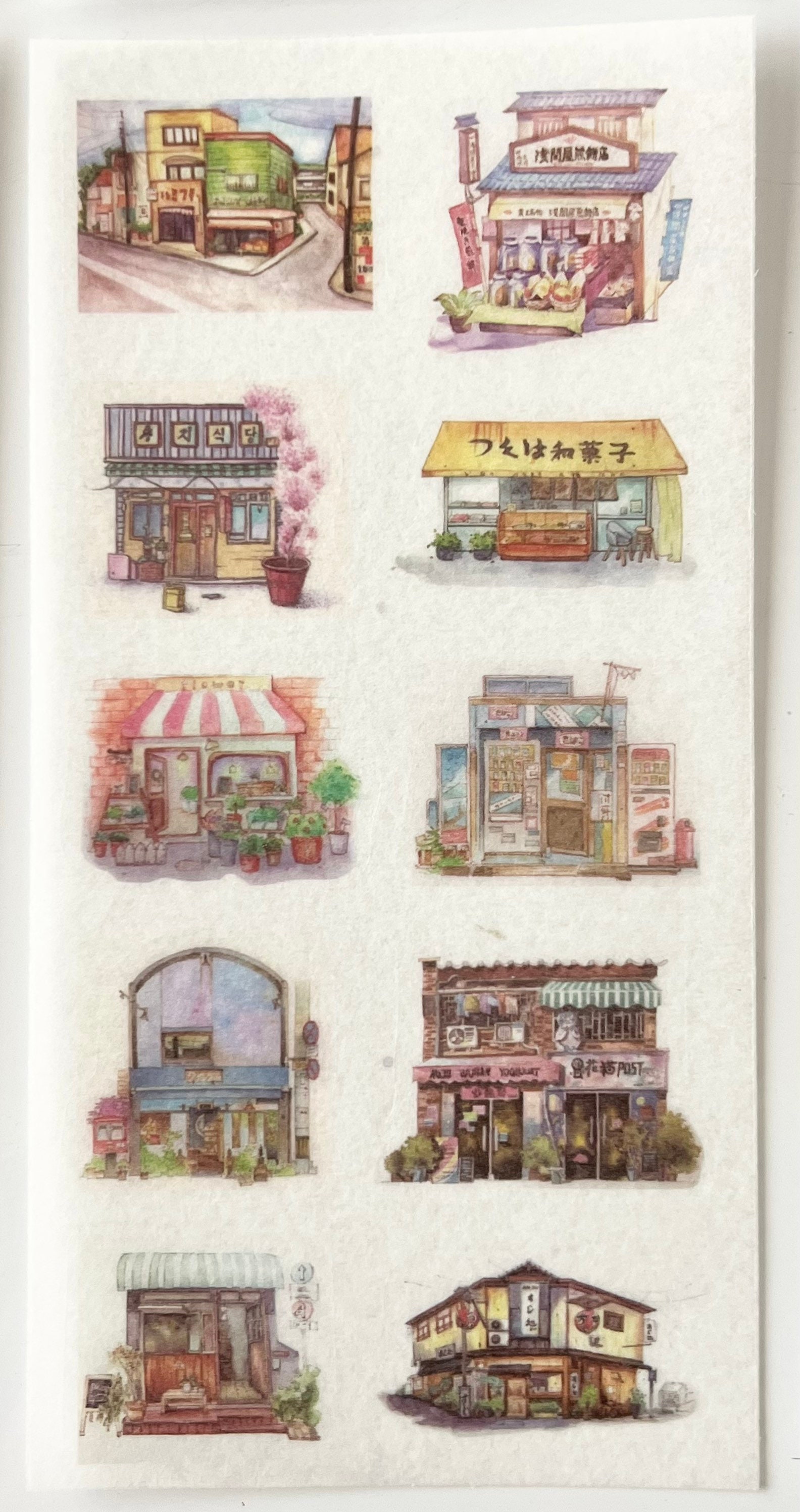 Japanese Storefront Sticker Storefront Sticker Sheets, Washi Stickers, Journal Supplies, Sticker ...