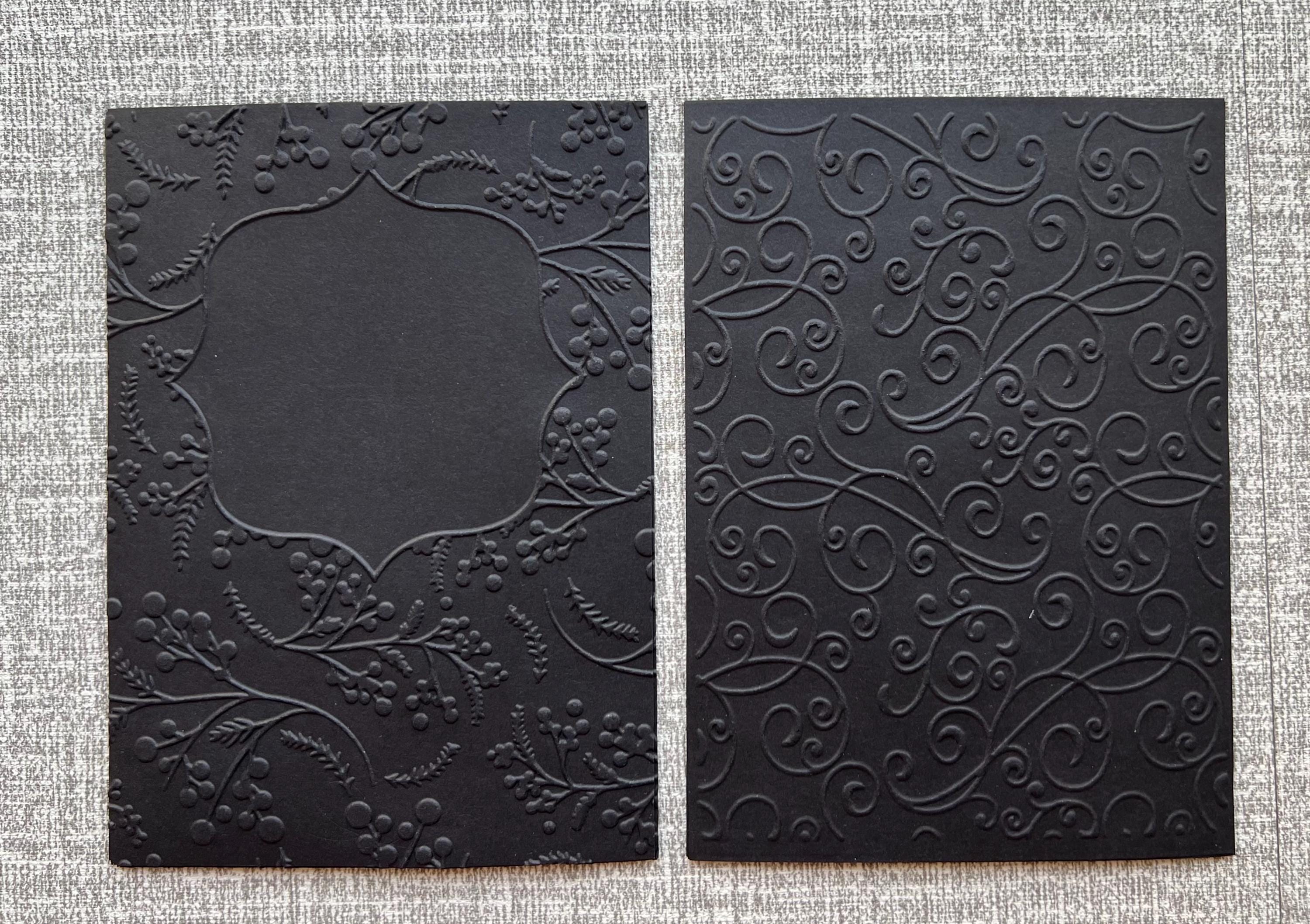 Cardstock Front 50 Black Embossed Cardstock, Card Fronts, Card Making, Junk Journal ...