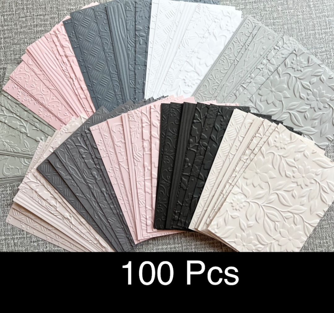 100 Pcs, Embossed Cardstock, Neutral Shades Card Fronts and Toppers