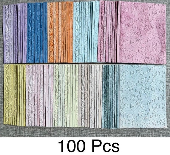 100 Pcs, Hand Dyed Embossed Paper,Junk Journaling Paper, Craft Paper, Assorted Paper, Scrapbooking