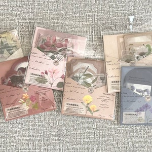 Floral Transparent Stickers, Clear Stickers, Junk Journal, Planner Stickers, Scrapbook Stickers, Sticker Pack,30 Pcs (WSS-110-023)