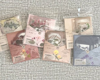 Floral Transparent Stickers, Clear Stickers, Junk Journal, Planner Stickers, Scrapbook Stickers, Sticker Pack,30 Pcs (WSS-110-023)