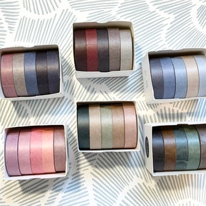 5 Pc Solid Color Washi Tape Set, 5 Meters,Decorative Tape, Scrapbooks, Journals, Planners, Notebooks, Craft Supplies (YME-125-056)