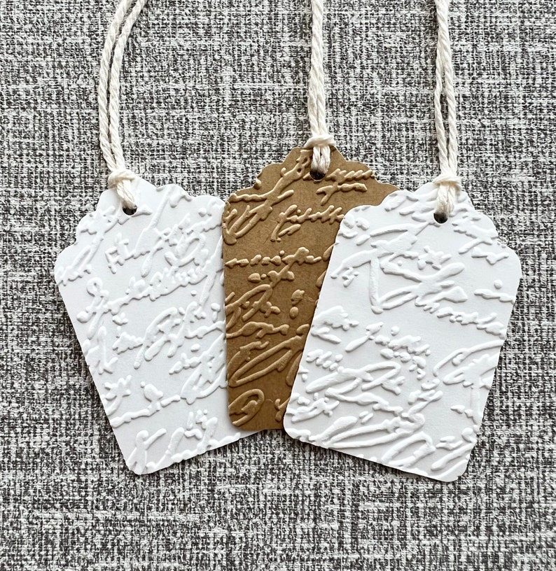 Embossed Gift Tags Rustic Tags Kraft Tags Wedding Tags Etsy