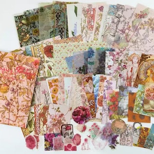 100 Pcs Floral Botanical Junk Journal Ephemera, Mixed Paper Set, Journal Supplies, Scrapbook Supplies, Stationery (QLT-592-GARD-078)