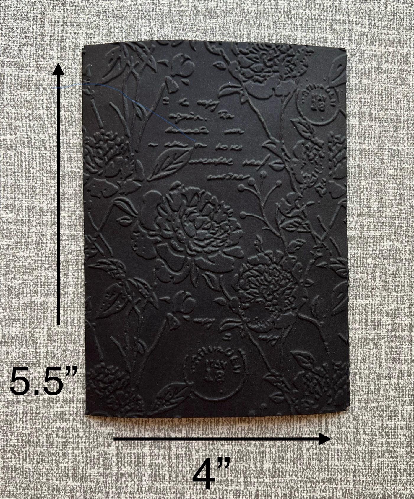 Cardstock Front 50 Black Embossed Cardstock, Card Fronts, Card Making, Junk Journal ...