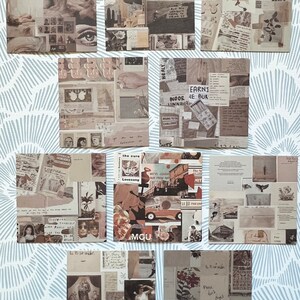 50 Pc Junk Journal Abstract Collage Papers, Scrapbook Supplies, Assorted Paper Scraps, (YHC-095-060)