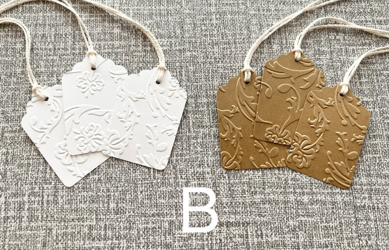 Embossed Gift Tags Rustic Tags Kraft Tags Wedding Tags Etsy