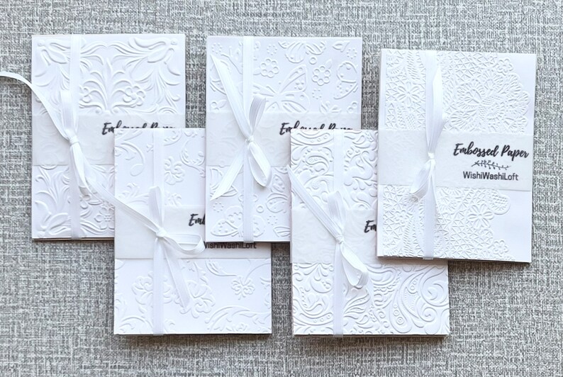 Embossed Paper Embossed Cardstock Paper Bundle 10 Pcs Etsy