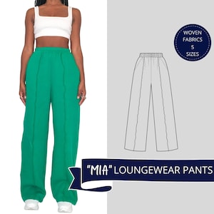 Sweat Pants, Loungewear, Wide Leg Pants Women, High Waist Trouser, Digital Sewing Pattern, Downloadable Pattern, Pdf, Trouser Pattern