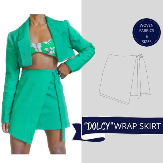 Wrap Skirt Pattern Mini Wrap Pdf Skirt Pattern Digital Etsy