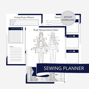 Sewing Planner, Sewing Journal, Instant Download, PDF Printable Planner, A5 A4 Letter Size, Sewing Organizer