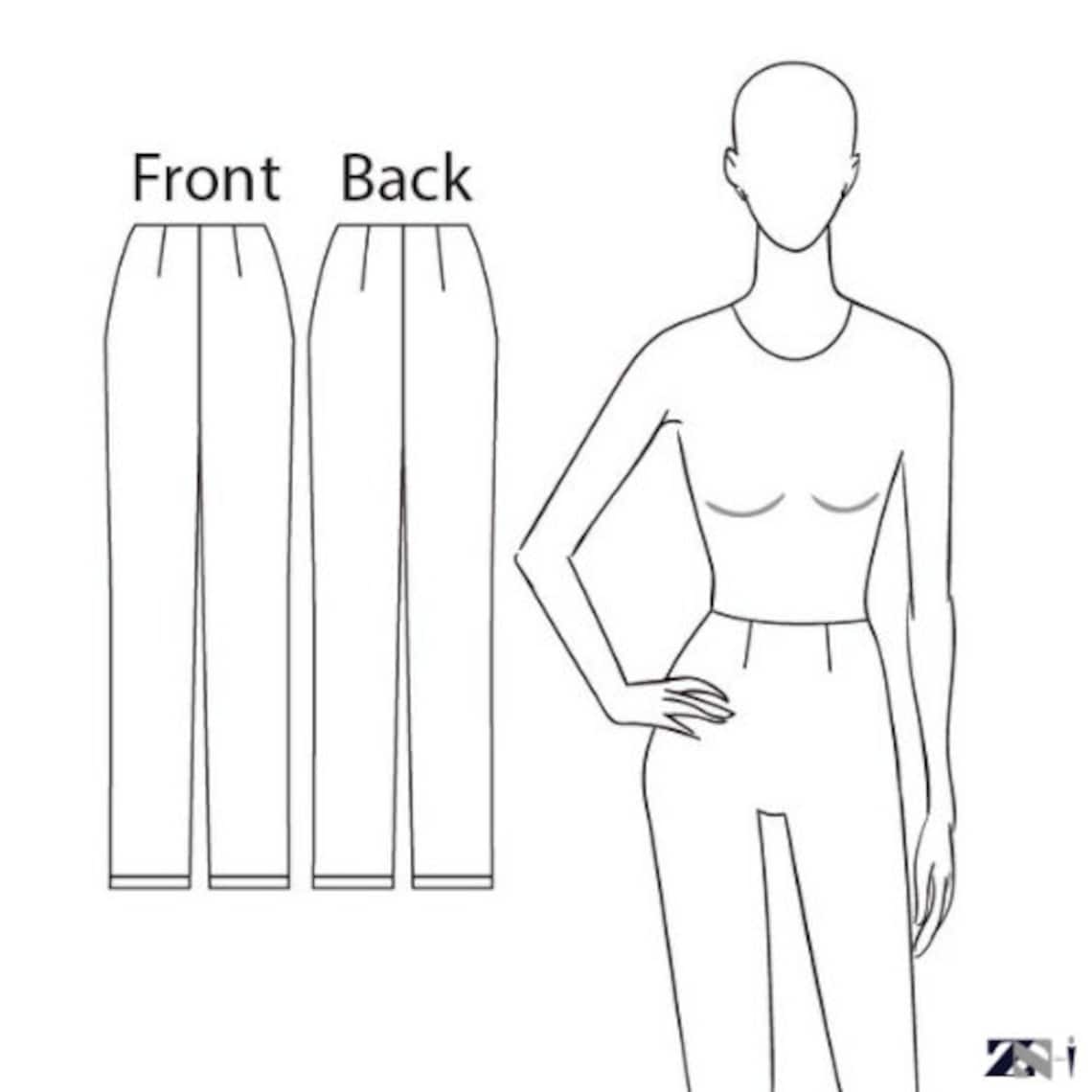 Basic Pants Pattern Sewing Pattern Downloadable Pattern - Etsy