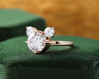 Anello di fidanzamento con topo Anello in argento sterling