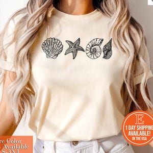 SeaShell Shirt, Beach T-Shirt, Summer Woman Shirt, Aesthetic Shirt, Ocean Gift Shirt, SeaShell T-Shirt