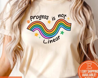 Progress Is Not Linear Shirt: Rainbow SPED Teacher Tee