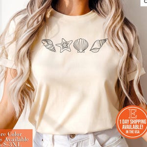 Shells 90s Vintage Style Tshirt, Retro Ocean Shell Shirt, Sea Lovers Shirt, Summer Ocean Shirts, Cute Sea Animal Tee