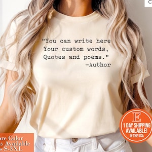 Custom Quote Shirt | Favorite Author Tshirt | Personalized Typewriter Shirt | Custom Saying Tee | Your Text Here