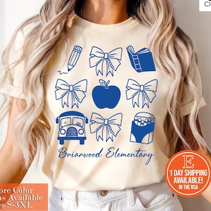 Custom Elementary School Tee Personalized School Colors Teacher Shirt Back to School Spirit Day First Day of School
