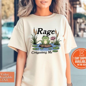 Rage Consumes Me Shirt, Frog Pond TShirt, Meme Frog Shirt, Vintage Style Unisex T-Shirt, Nature Lover Gift, Funny Frog Retro Shirt