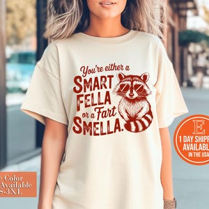 Are You A Smart Fella Or Fart Smella? Retro Cartoon Shirt, Weird T Shirt, Meme T Shirt, Trash Panda T Shirt