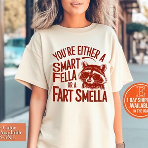Are You A Smart Fella Or Fart Smella? Retro Cartoon Shirt, Weird T Shirt, Meme T Shirt, Trash Panda T Shirt