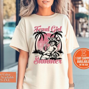 Feral Girl Summer Raccoon Shirt, Funny Meme Raccoon T Shirt, Feral Shirt, Cowgirl Shirt, Western Shirt, Rodeo Shirt, Funny Shirt